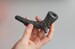 Black ceramic smoking pipe with legs. Elegant textured  pipe. 