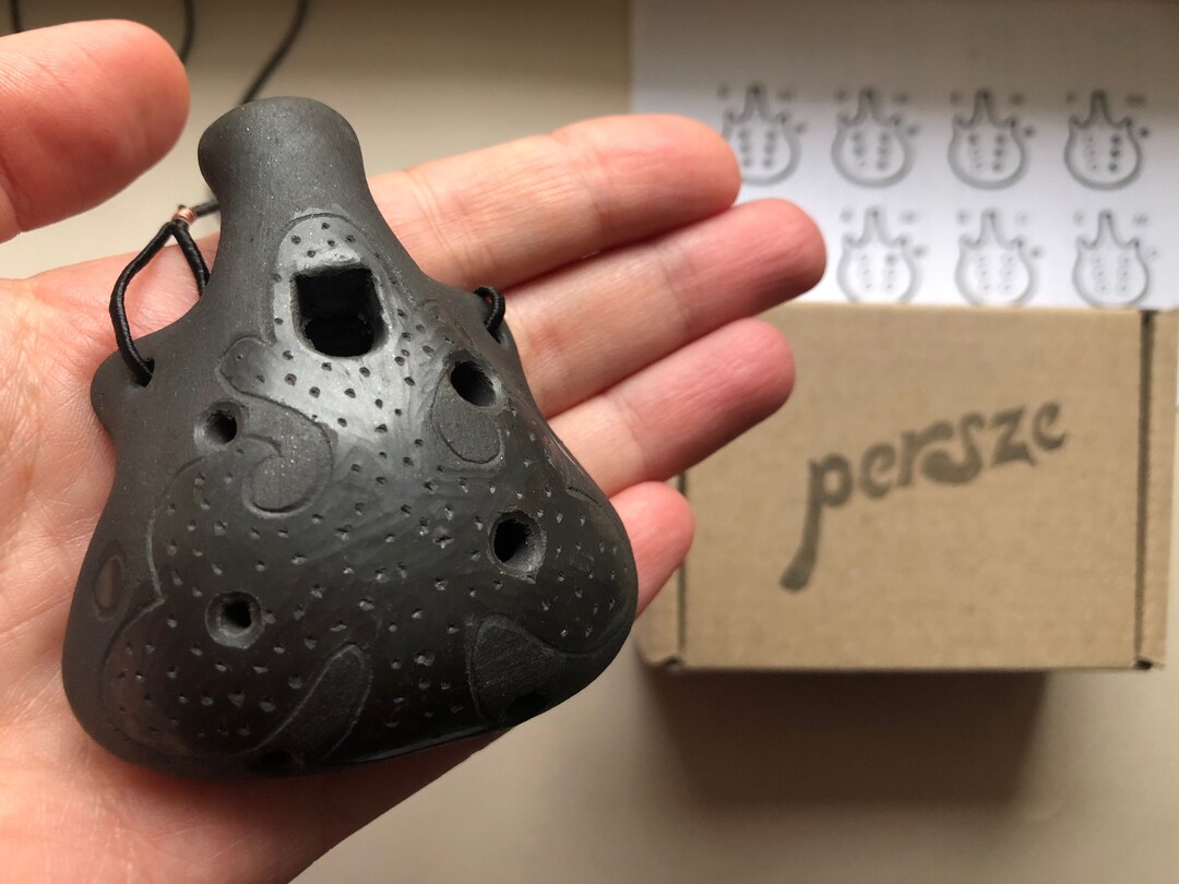 Handmade Ceramic Ocarina With Medieval Ornament. Handcrafted Clay Flute. Etsy