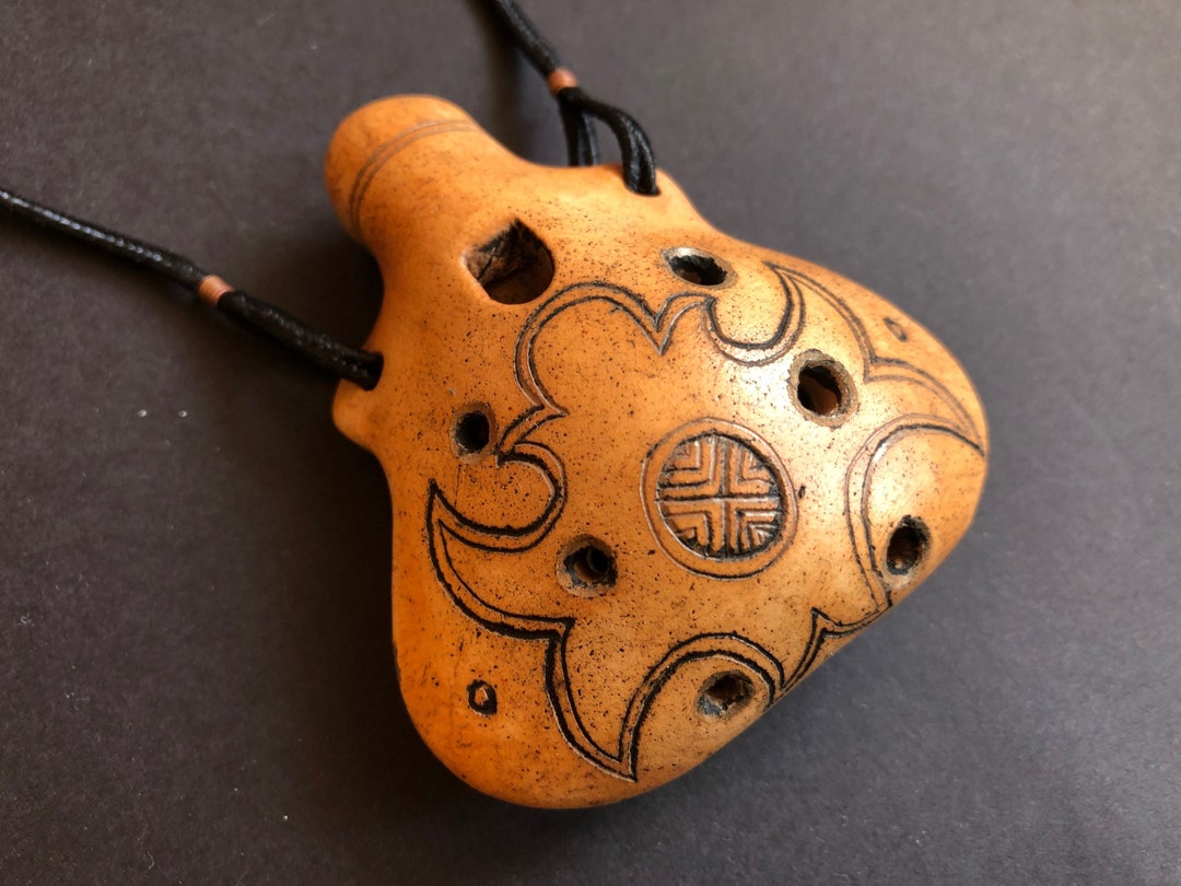 Pendant Ocarina. Handmade Decorated Clay Flute. 7 Hole Ocarina Etsy