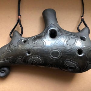 Ocarina Ceramic Flute Handmade Pendant Ocarina Ceramic Musical Instrument Folk Design Black ocarina