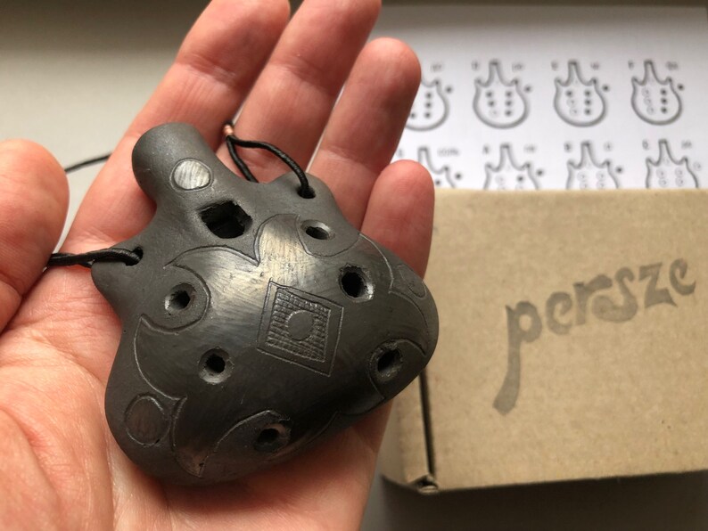 Pendant Ocarina Necklace. Hand Decorated Elegant Clay Flute. Etsy
