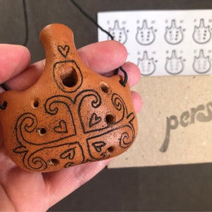 Ocarina Ceramic Flute Handmade Pendant Ocarina Ceramic Musical Instrument Folk Design Black ocarina