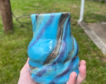 Handmade stoneware ceramic 5 inch vase