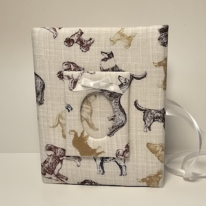 Dog Photo Album - Dog Assorted Gray - Holds 100 4x6 Photos - Handmade Puppy Fabric Photo Album