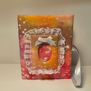 Photo Album for Girl - Pink Tie Die with Stars - Girl Photo Album - Holds 100 4x6 Photos - Handmade