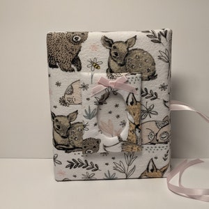 Baby Bear Fawn Fox Raccoon and Bunny Photo Album- Holds 100 4x6 Photos - Adorable!!  Personalize it!!