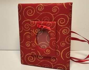 Weihnachtsfotoalbum, Rot-Gold-Swirl, fasst 100 4x6 Fotos, handgefertigt, perfektes EINZIGARTIGES Weihnachtsgeschenk!