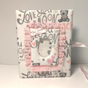 Baby Girl Photo Album - Love You to the Moon and Back - Holds 100 4x6 Photos - Handmade Photo Album
