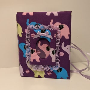 Custom Baby Photo Album - Baby Photo Album- Bright Elephant Photo Album - Handmade