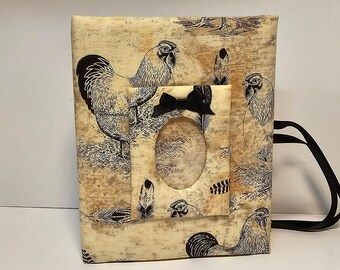 Custom Photo Album Rooster, Holds 100 4x6 Photos - Handmade Fabric Photo Album