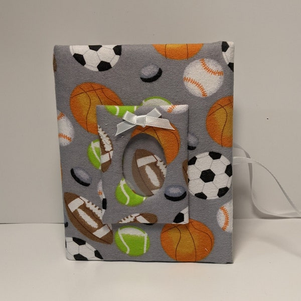 Custom Photo Album Soccer Baseball Basketball Football- Holds 100 4x6 Photos - Handmade Fabric Photo Album