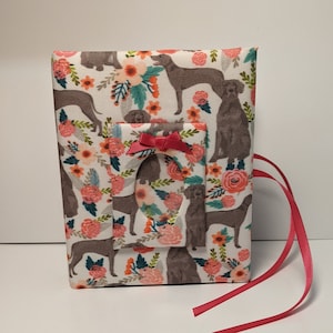 Weimaraner Photo Album, Dog Photo Album, Holds 100 4x6 Photos - Handmade, Puppy Fabric Photo Album
