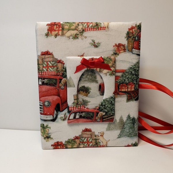 Christmas Trees, Vintage Trucks and Dogs Photo Album - Christmas - Holds 100 4x6 Photos - Handmade - Perfect UNIQUE Christmas Gift!