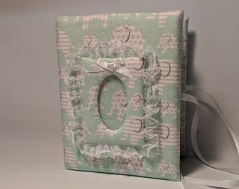 Unisex Mint Elephant Photo Album - Holds 100 4 x 6 Photos  - Handmade - So Cute!