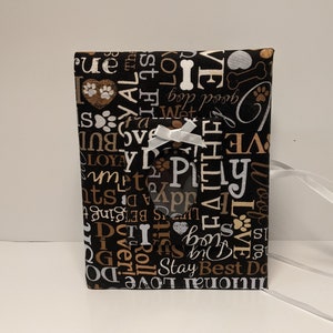 New!!! Timeless Treasures Dog Photo Album, Dog Sayings Photo Album, Holds 100 4x6 Photos - Handmade, Puppy Fabric Photo Album