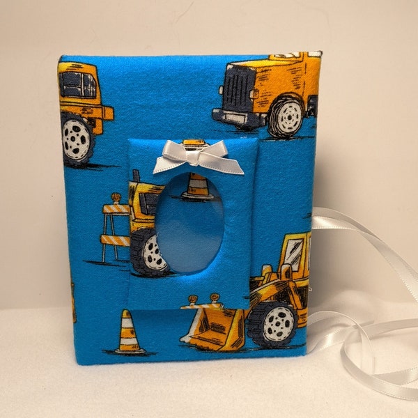 Photo Album for Boys- Bulldoser and Tractor Photo Album - Heavy Equipment Album - Holds 100 4x6 Photos - Handmade