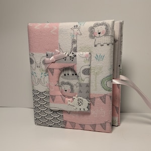 New!!! Baby Girl Wild Thing Patchwork Photo Album - Holds 100 4x6 Photos - Elephants, Zebras and Alligators Handmade