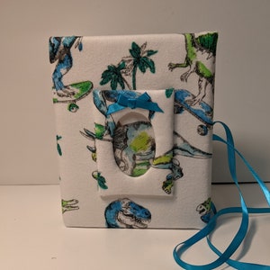 Custom Dinosaur Photo Album - Holds 100 4x6 Photos - Handmade Fabric Photo Album