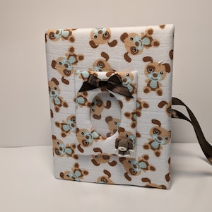 Custom Puppy Photo Album, Dog Photo Album, Holds 100 4x6 Photos - Handmade, Puppy Fabric Photo Album