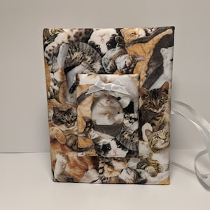Cuddling Cats Photo Album - Holds 100 4x6 Photos - Handmade Cat Photo Album - Fabric by Timeless Treasures