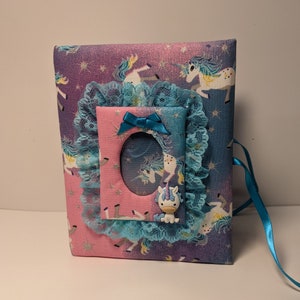 Unicorn Photo Album, Custom Girl Photo Album - Holds 100 4x6 Photos - Handmade Photo Album