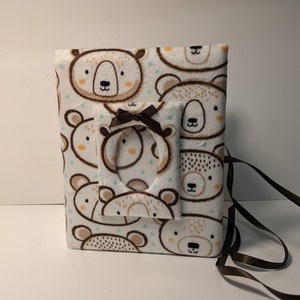Super Cute!  Super Soft and Minky Teddy Bear Face Photo Album - Perfect Gift!  Holds 100 4x6 Photos - Personalize