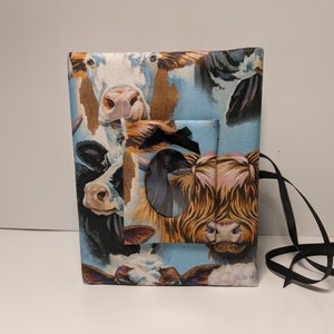 Black and White Cow, Long Haired Cow Photo Album - Custom Cow Photo Album - Holds 100 4 x 6 Photos - Handmade