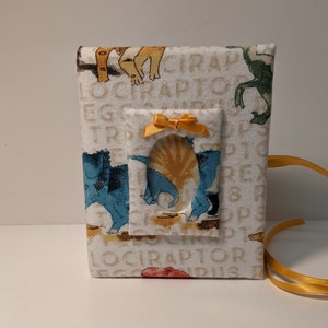 Custom Dinosaur Photo Album - Holds 100 4x6 Photos - Handmade Fabric Photo Album