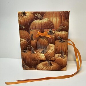 Bellissimo album fotografico autunnale in tessuto con zucca - Metallizzato - Fatto a mano - Contiene 100 stampe 4x6