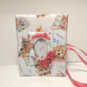 Happy Birthday Dog Puppy Cat Photo Album for Girl - Perfect Gift!  Holds 100 4x6 Photos - Handmade