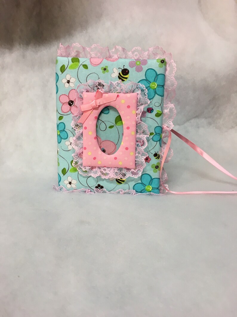 Sweet Pea Flowers Custom Photo Album for Baby Girl Holds 100 4x6 Photos Handmade