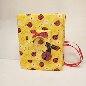 Ladybug Photo Album, Custom Fabric Photo Album - Holds 100 4x6 Photos - Handmade Photo Album
