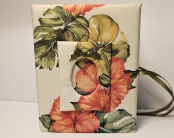 Álbum de fotos hawaiano hecho a mano: recuerdo de hibisco tropical, con capacidad para 100 fotos