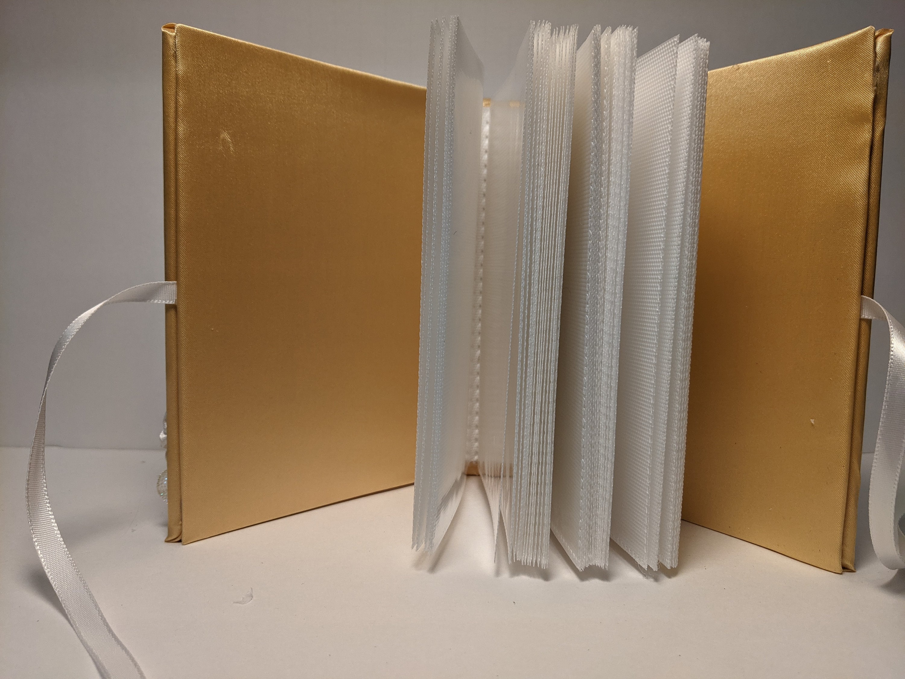 Custom Gold Satin Fabric Wedding Photo Album with Gold and Etsy