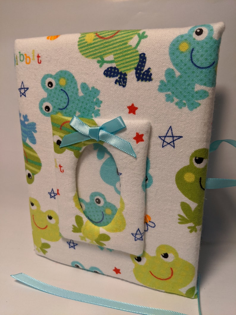 Custom Baby Boy Fabric Photo Album With Frogs Holds 100 4x6 Etsy