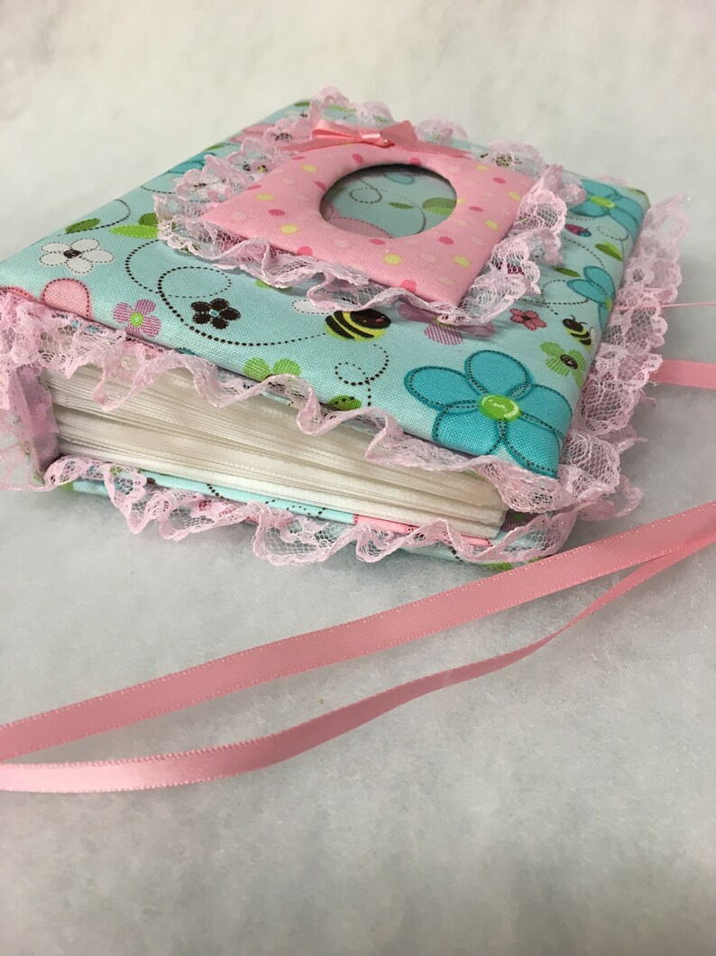 Sweet Pea Flowers Custom Photo Album for Baby Girl Holds 100 4x6 Photos Handmade