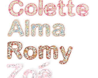 Liberty first name to apply with iron or sew, 44 fabrics to choose from