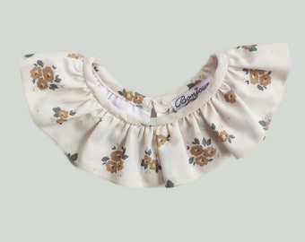 Removable floral cotton satin collar