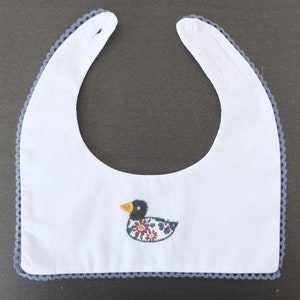 Faux col plastron blanc avec appliqué canard, col amovible image 3