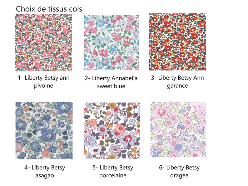 Liberty white-neck blouse , 36 fabric possibilities image 2