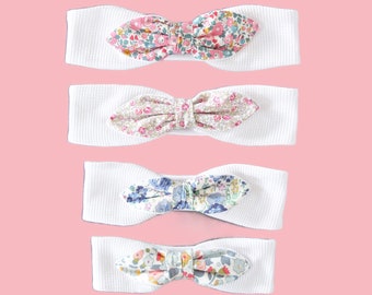 Fascia morbida per neonati in jersey a nido d'ape bianco e Liberty