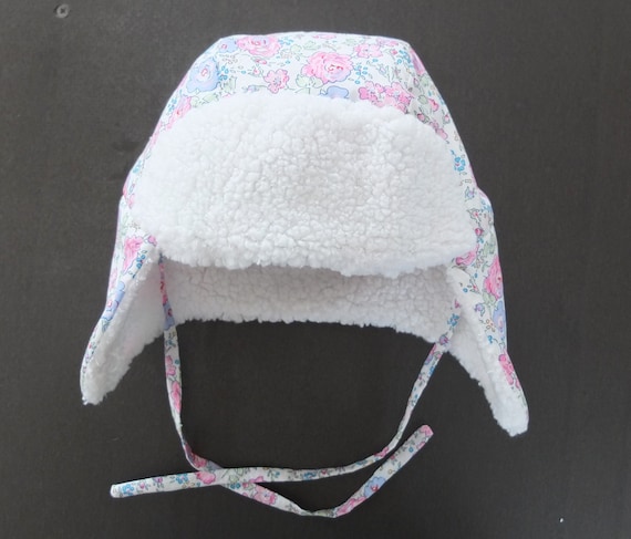 Baby Girl's Liberty Hat Lined With Off-white Sheepskin Fur to Choose From  40 Fabrics, 7 Sizes -  Canada