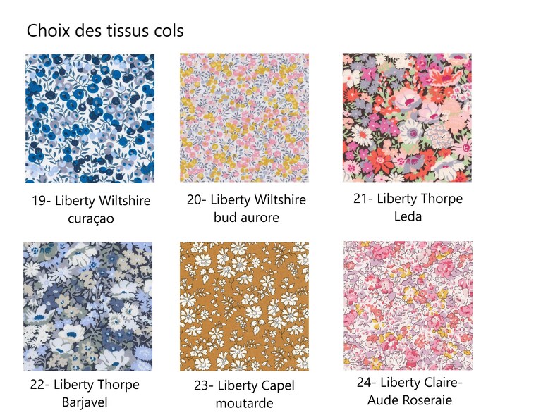 Liberty white-neck blouse , 36 fabric possibilities image 5