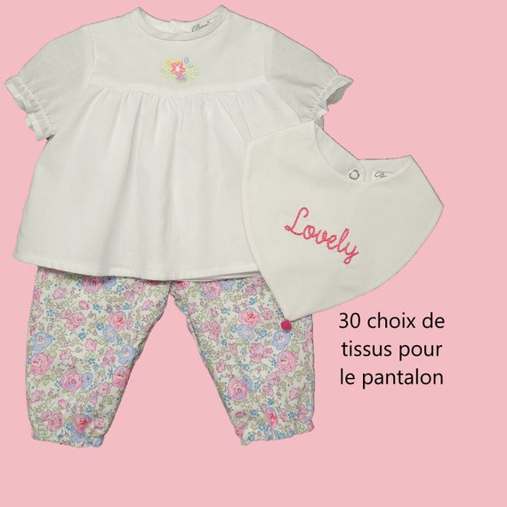 Ensemble bébé fille fleuri liberty