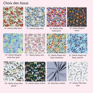 Letters and numbers to sew or glue in Liberty, 36 fabrics to choose from, 5 sizes, embroidery color of your choice image 7