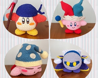 Amigurumi Kirby Set (Sleep Kirby / Meta Knight / Mirror Kirby / Waddle Dee) - Tutorial PDF file