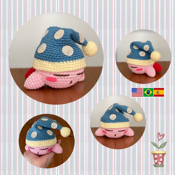 Amigurumi Sleep Kirby - Tutorial PDF file (English/Português/Español)