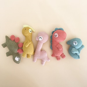 Set: Dinos (Diplodocus, T-Rex, Stegosaurus, Pterosaurus, Parasaurolophus) - Crochet Pattern / Amigurumi (German, English)