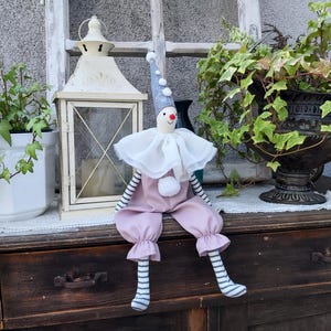 Clown, handmade doll,  circus toy,  Home decoration,  gift,  Pierrot,  Harlequin