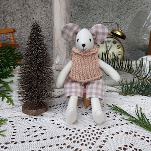 Little mouse 15 cm,  handmade mouse,  mice, dollhouse mouse, gift.